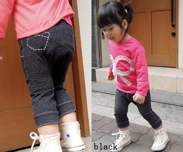 【在庫処分セール・さらにクーポン利用可】子供服 パンツ 7分丈スリムパンツ♪・保育園レギンスとしても使える1枚！日本製で安心♪フィルム登場～！(80cm 90cm 95cm 100cm)・メール便可13 ズボン 保育園