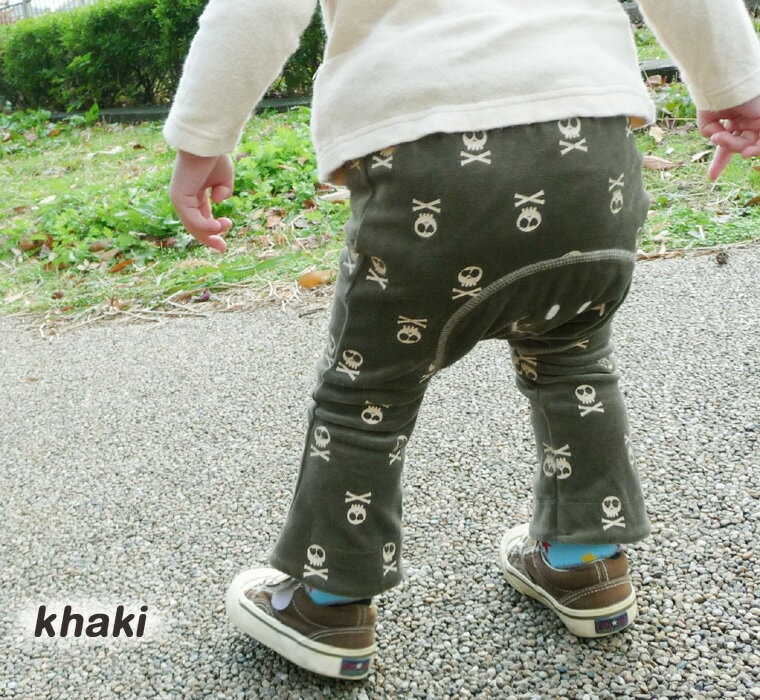 【在庫処分セール・さらにクーポン利用可】子供服 パンツ スカルプリントのベロアモンキーパンツ『ハグ3436』・メール便可13 ズボン 保育園