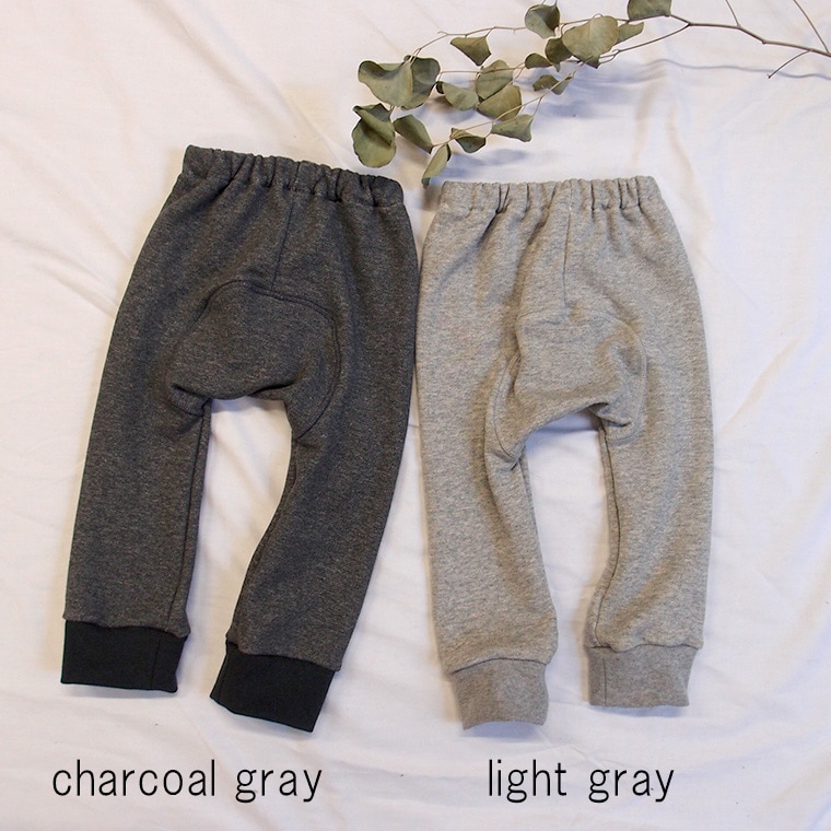 子供服 パンツ 綿100％グレー裏毛モンキーパンツB4816(80cm 90cm 95cm)・メール便可30 ズボン 保育園