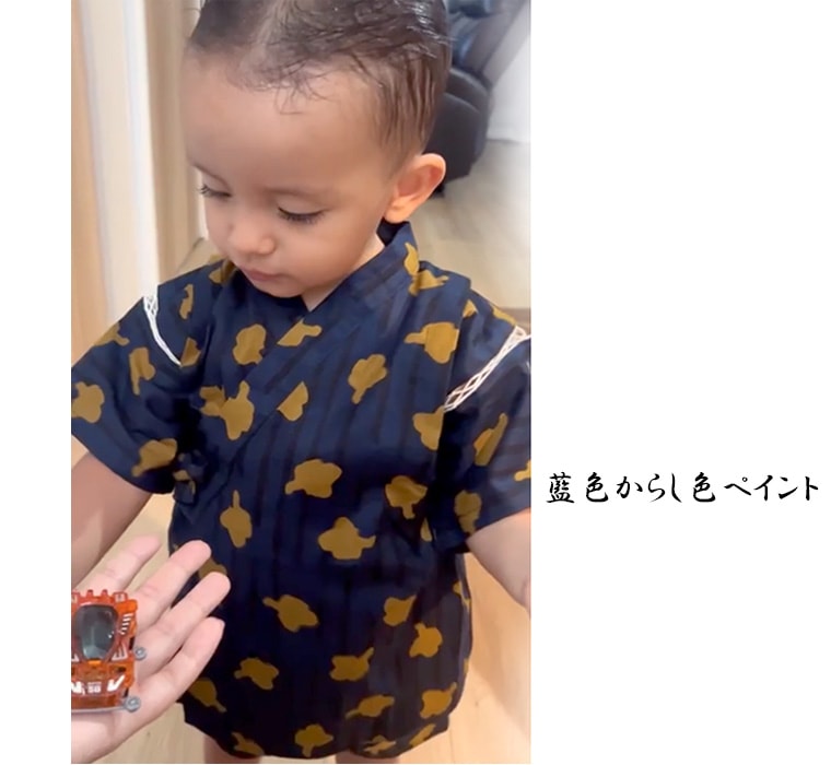 被らない柄 ユニセックス 欧風柄 男女 子供甚平(80cm 90cm 100cm 110cm) 男の子 女の子 赤ちゃん 浴衣