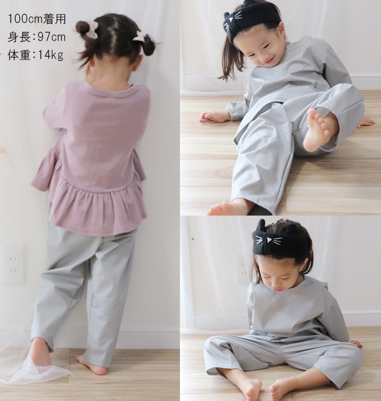 【在庫処分セール・さらにクーポン利用可】 サテンストレッチ　グレー サイズオーバー ダボダボパンツ（80cm 90cm 95cm 100cm）メール便可13 ベビー服 男の子 女の子ズボン 赤ちゃん
