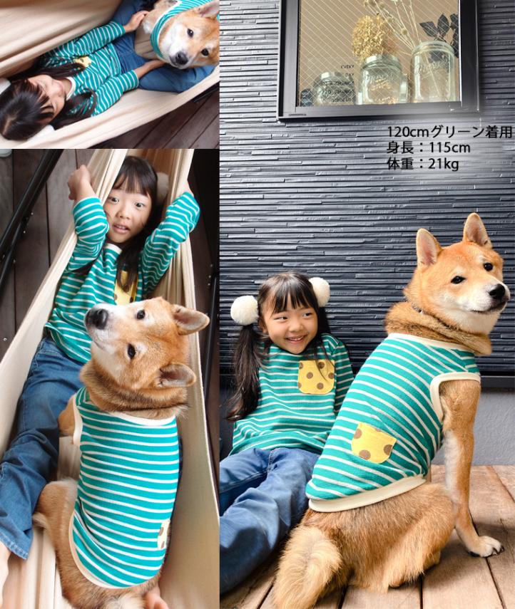 キッズサイズ ボーダーとドットのカラフルロンT 柔らかい素材長袖T