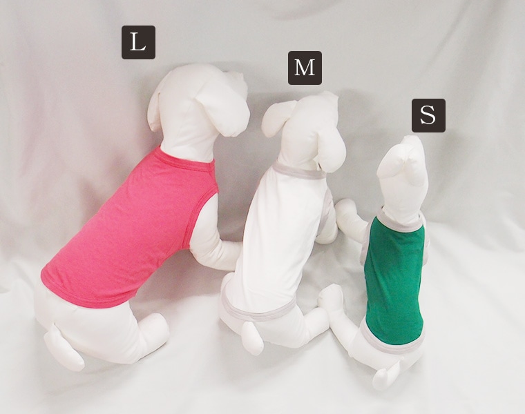 （S.M.L）日本製【犬服】接触冷感タンクトップ クール　綿モダール×無地／UVカット加工でひんやり快適｜チワワ・トイプードル・柴犬などに 7550　小型犬 服 夏服 夏用　伸縮  速乾  蒸れない 　肌に優しいおしゃれ　オシャレ涼しい