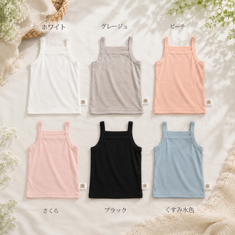 【接触冷感×UVカット】ひんやり快適キッズキャミソール｜暑い夏にぴったり 子供用インナー キャミソール型(90cm 100cm 110cm 120cm 130cm)7550ひんやり　クール涼しい