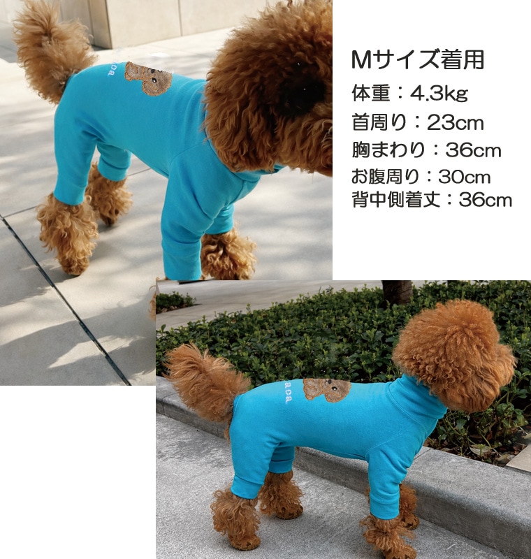 アップリケ＆名入れ刺繍　うちの子　犬服　ドッグウェア　dogwear　伸縮性抜群ロンパース（S.M.L.LL）