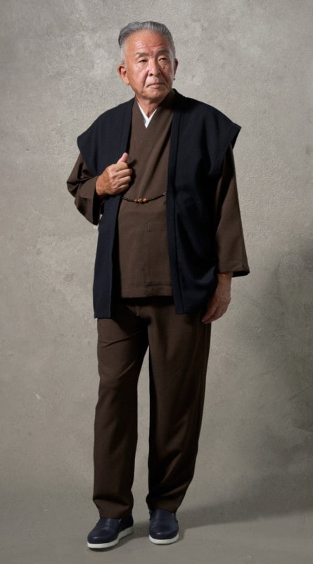 【作務衣】冬の3点セット ブラウン