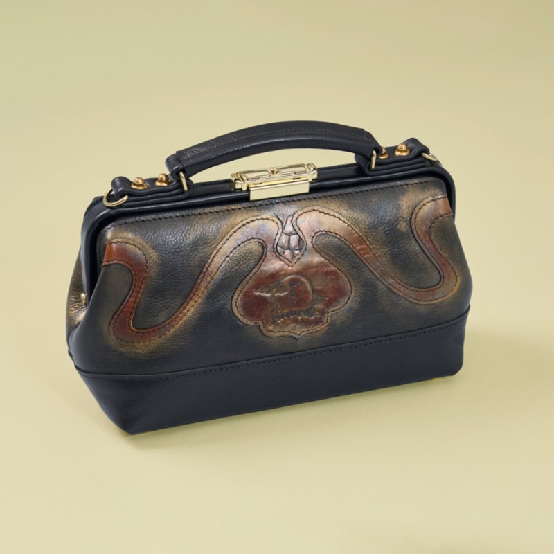 【バッグ】 ドクターズバッグ(小)_ブラック_ショルダーストラップ付き