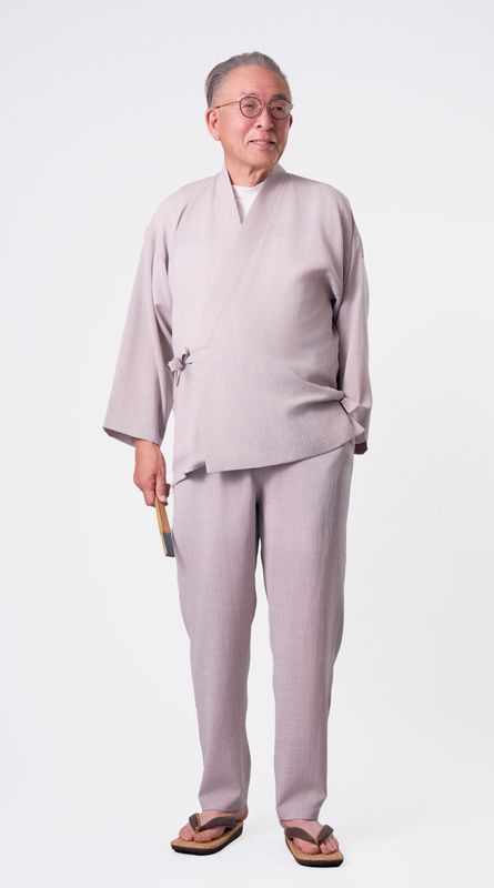 夏の接触冷感作務衣 / ベージュ