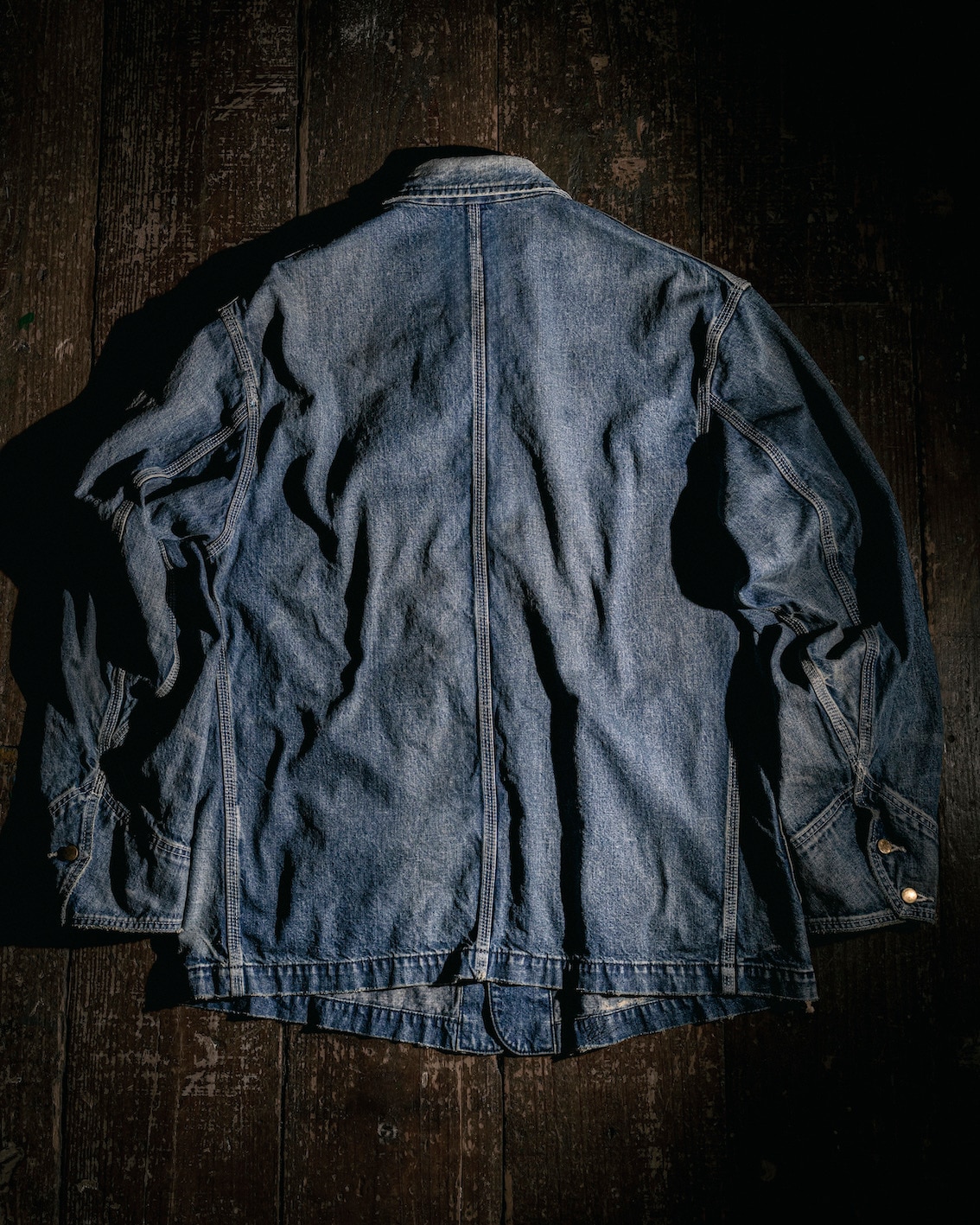 M / used wash repaired denim coverall