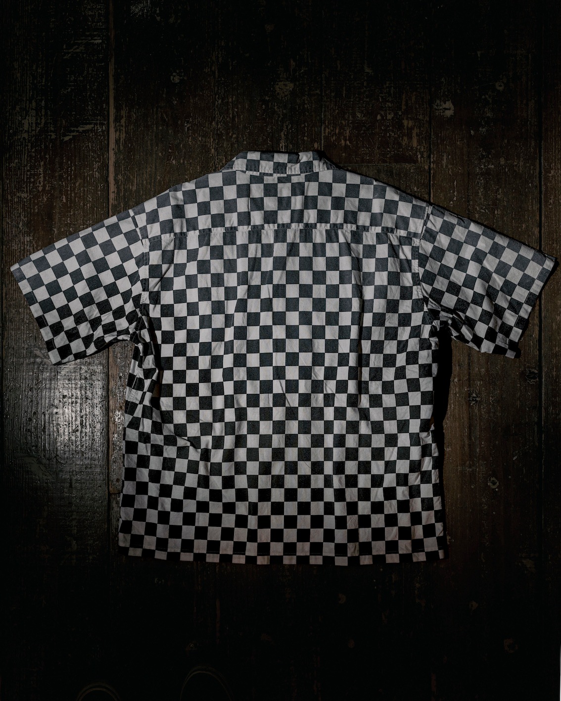 M / hand work used wash checker flag shirts