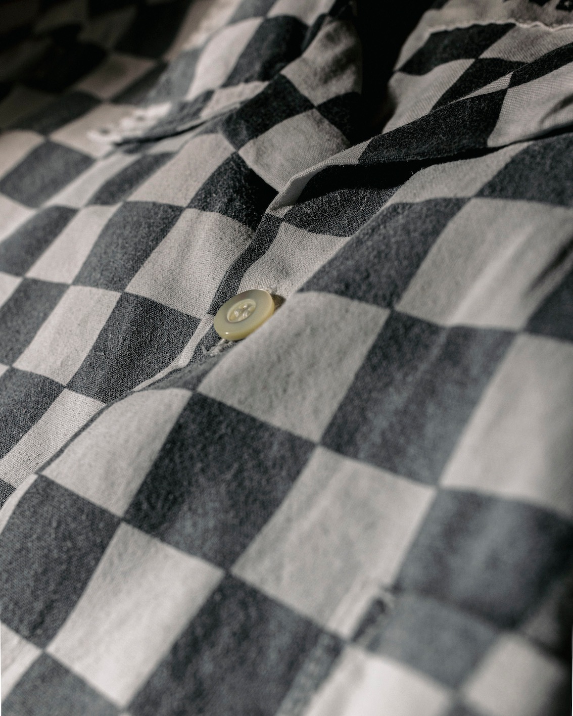 M / hand work used wash checker flag shirts