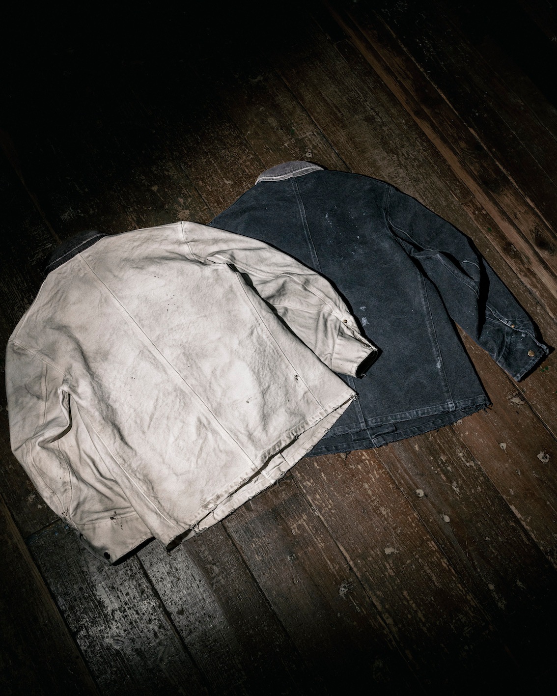 M / hand work used wash duck chore coat