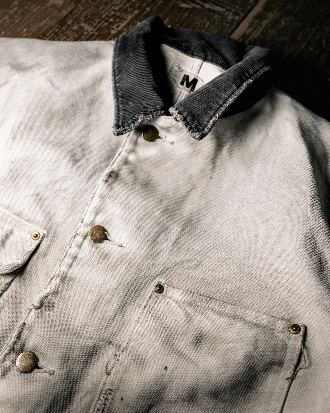 M / hand work used wash duck chore coat