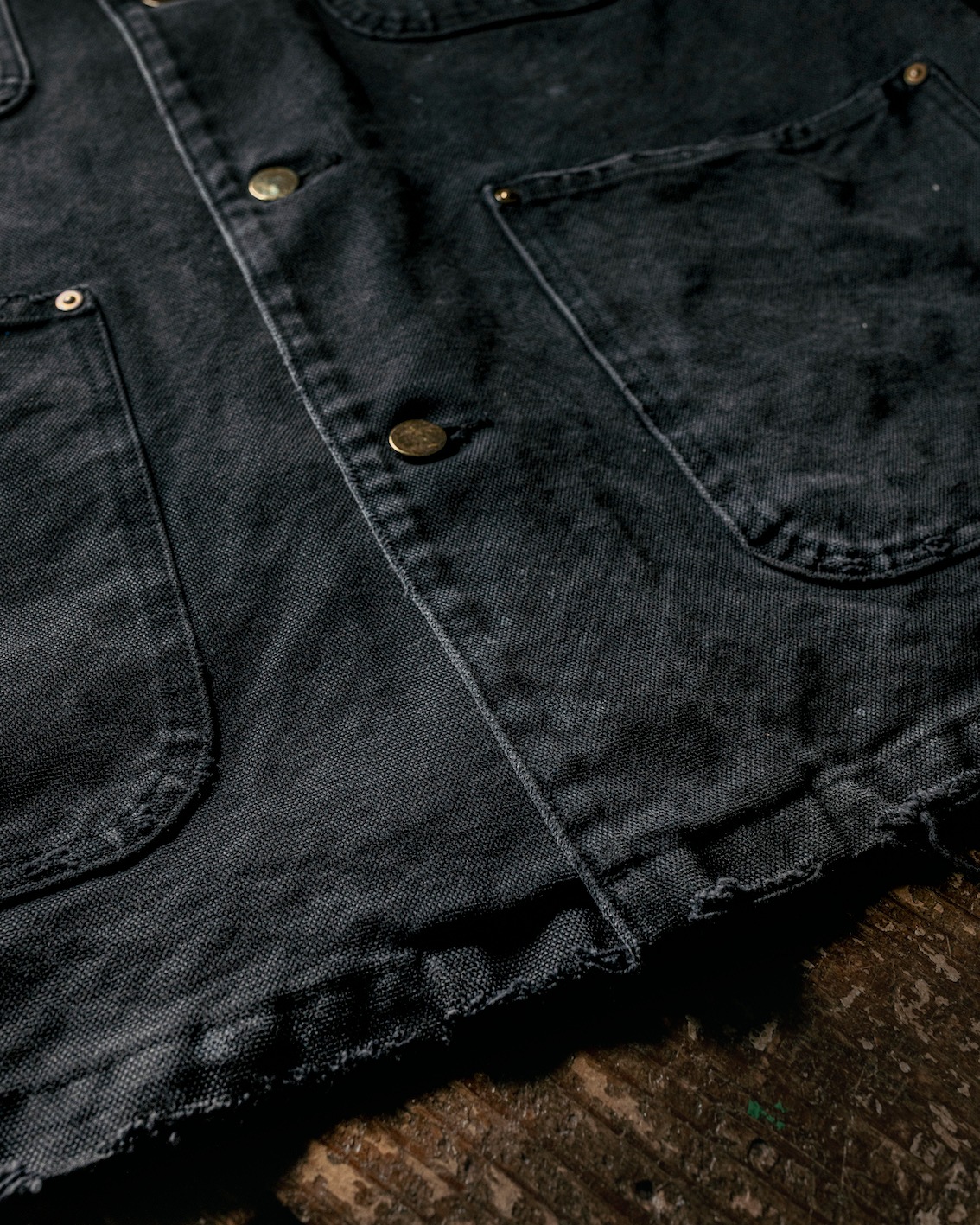 M / hand work used wash duck chore coat