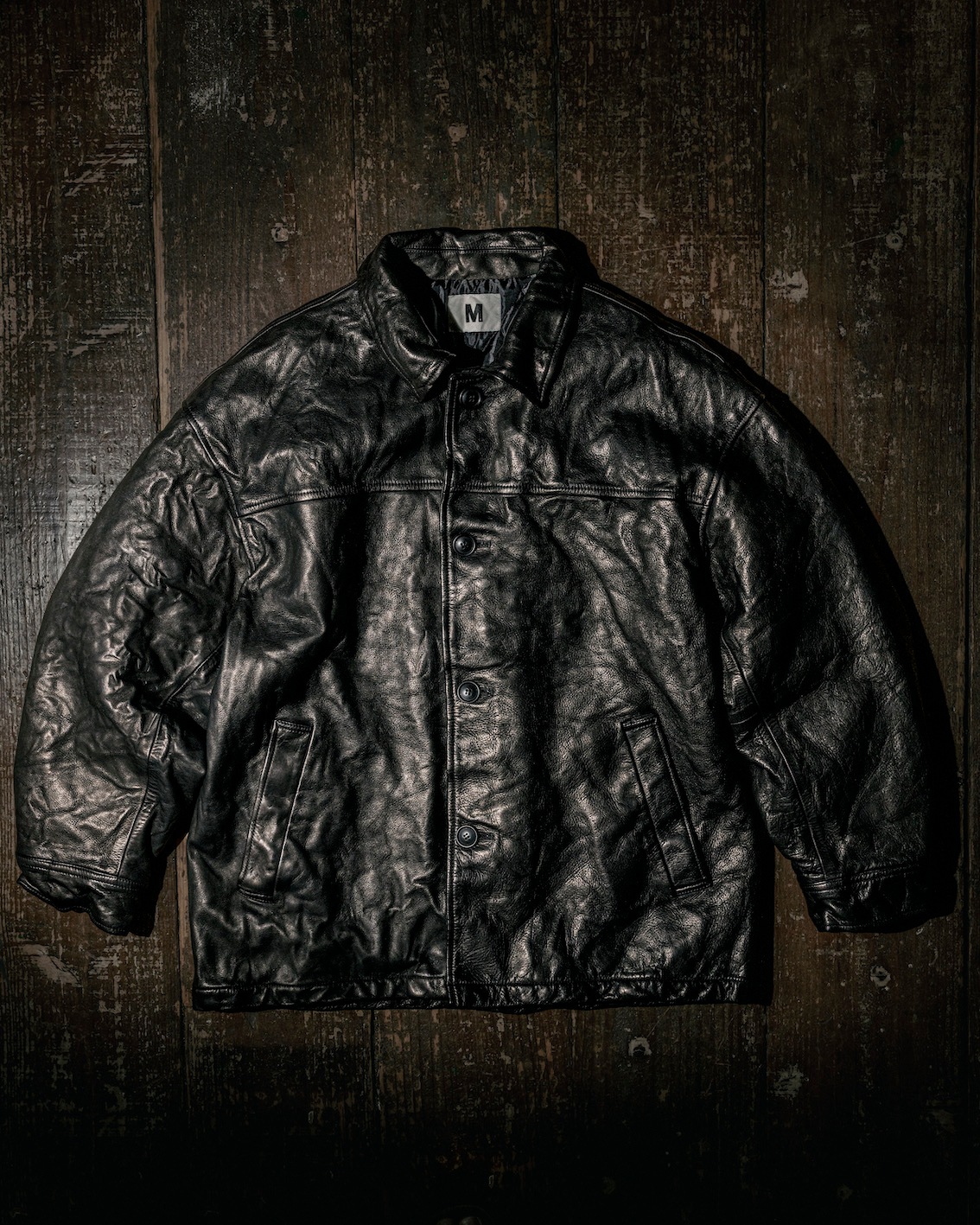 M / used wash leather car coat