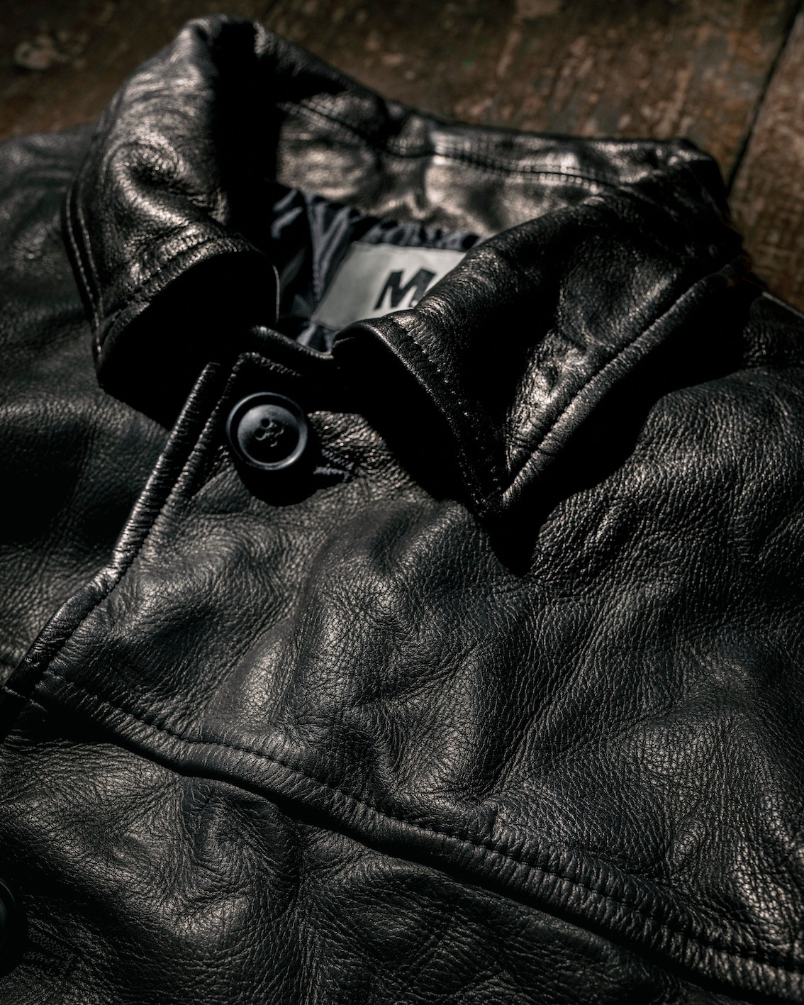 M / used wash leather car coat