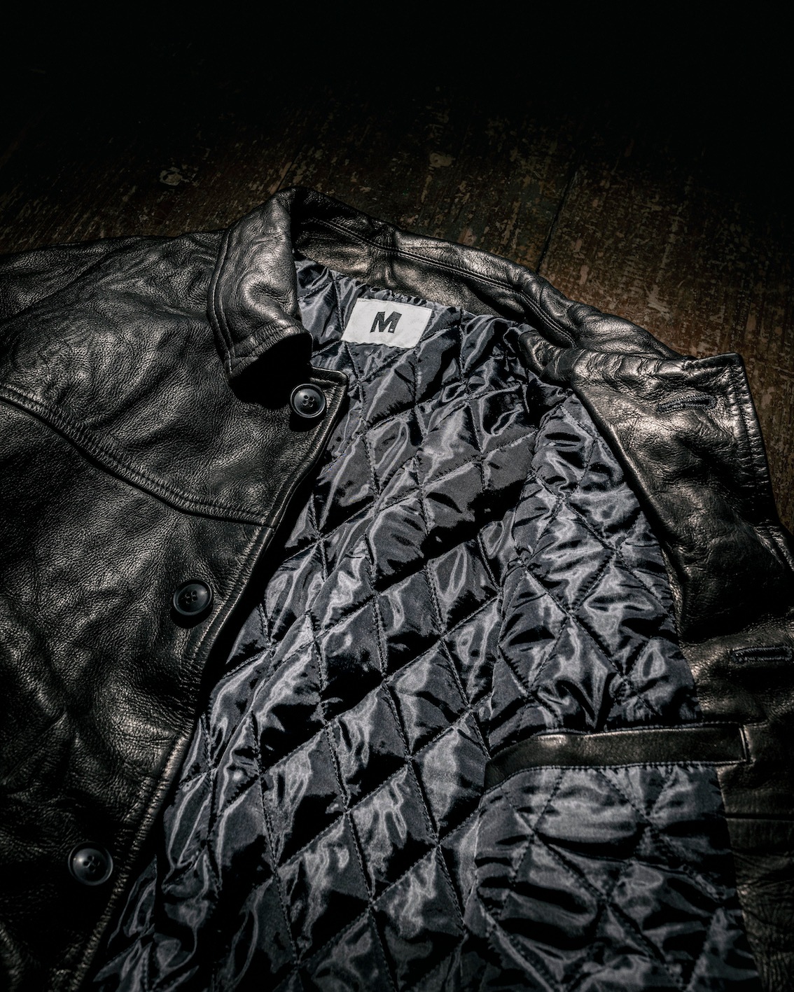 M / used wash leather car coat