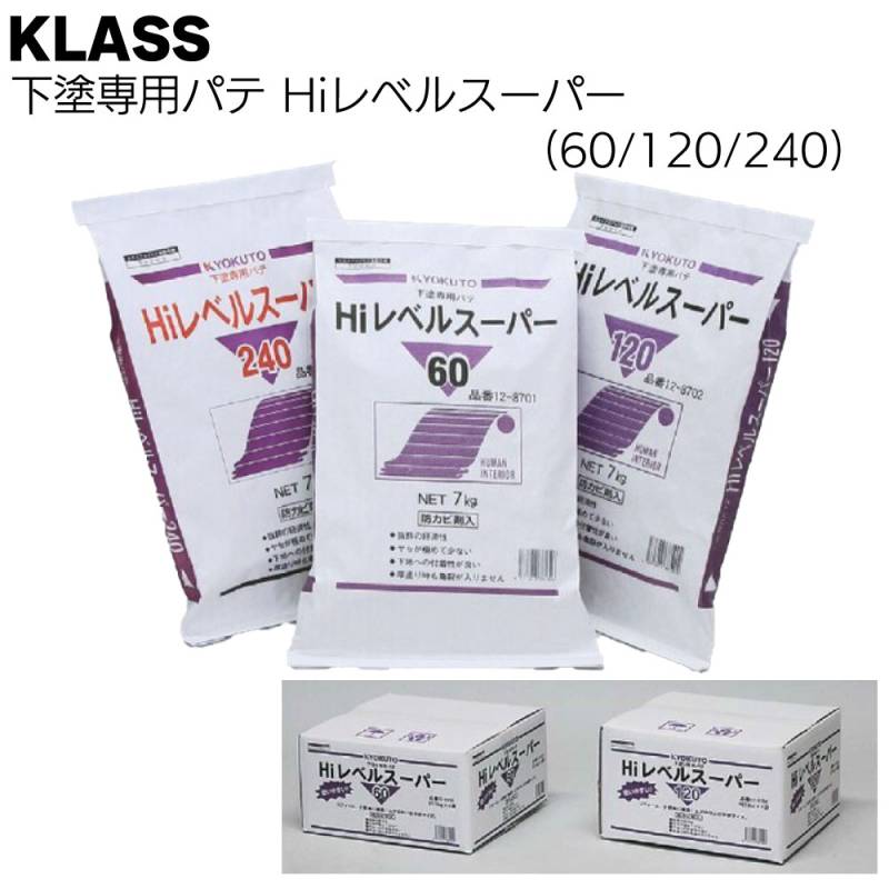 KLASS（極東産機）Hiレベルスーパー 60/120/240＜下塗専用パテ 12-8710 12-8702 12-8703 12-8704 2-8714＞