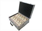 １億円 100万円札束 アルミケース付き 100束 ダミー札束 D 金運アップ インテリア 防犯 １億円 アルミケース アルミボックス アタッシュケース トランク ハードケース 一億円 1億円 １億 