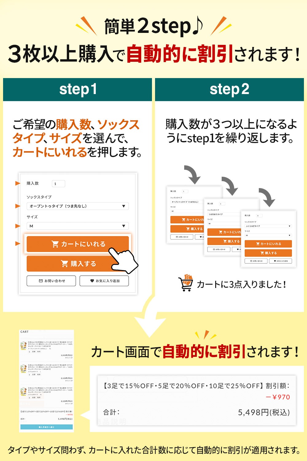 【3枚以上でお得】着圧ソックス 選べる3タイプ 男女兼用 ラクラク歩行(ウォーク) 弾性ストッキング 【ふくらはぎサポーター／つま先なし(オープントゥ)／つま先あり】