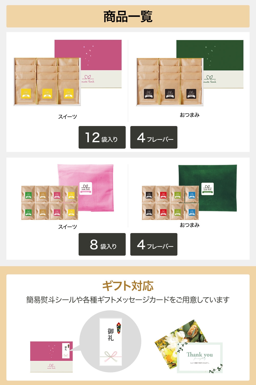 ナッツリンク nuts link おつまみ フレーバーナッツ 4種 12袋 詰め合わせ [送料無料]