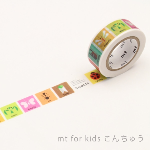 マスキングテープ mt for kids こんちゅう　サイズ：幅15mm× 長さ7m