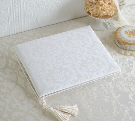 Damask(White&Ivory) ダマスクホワイト＆アイボリー ウエディングゲストブック