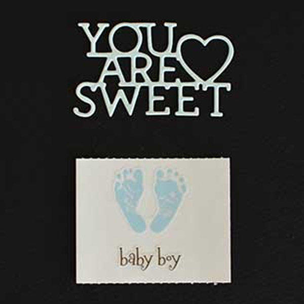 Miniデコ(Boy)　足あとステッカーとYOU ARE SWEETのダイカット