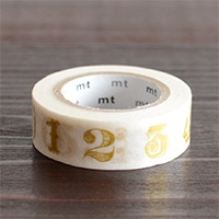 mtのマステ  ex 数字と記号・金R  サイズ：幅15mm×長さ10m