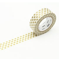mtのマステ   deco  ドット・金　サイズ：幅15mm×長さ7m