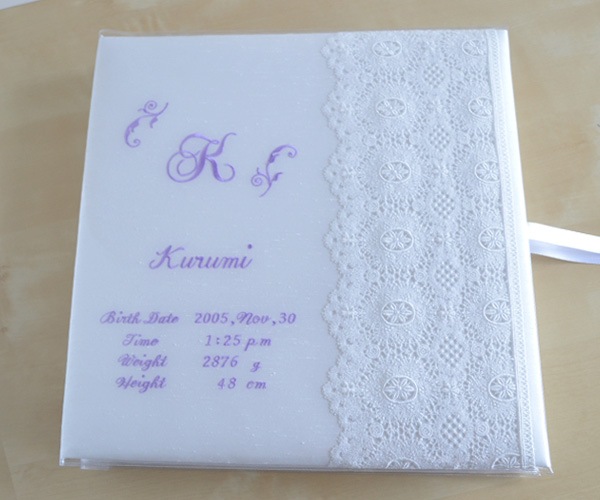 Barogue LaceⅡ 　バロックレースⅡ(イニシャル刺繍)　ベビーアルバムLサイズ