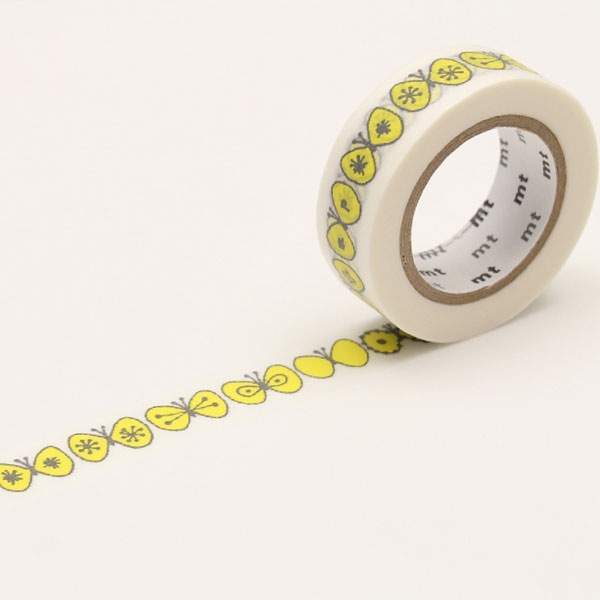 ミナ・ペルホネンのマステ choucho・yellow サイズ:幅15mm×長さ10m