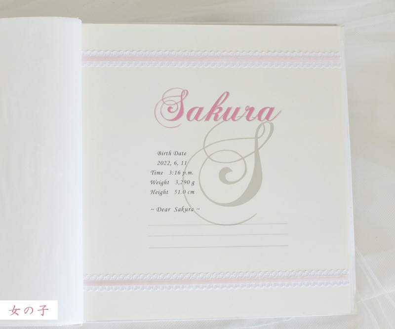 ベビー名入れ台紙ローマ字　 Lサイズ用