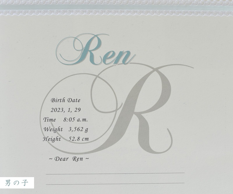 ベビー名入れ台紙ローマ字　 Lサイズ用