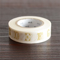 mtのマステ  ex alphabet・金 R  サイズ：幅15mm×長さ10m