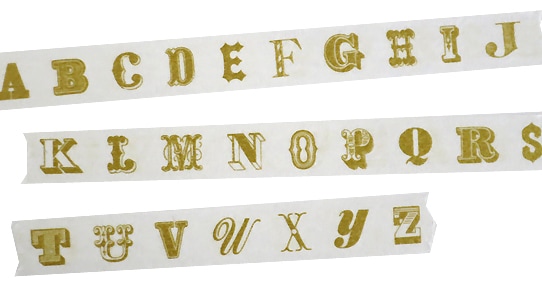 mtのマステ  ex alphabet・金 R  サイズ：幅15mm×長さ10m