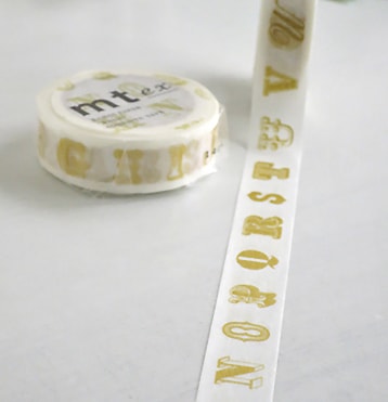 mtのマステ  ex alphabet・金 R  サイズ：幅15mm×長さ10m