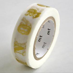 mtのマステ  ex alphabet・金 R  サイズ：幅15mm×長さ10m