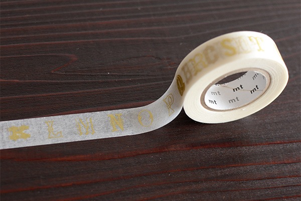 mtのマステ  ex alphabet・金 R  サイズ：幅15mm×長さ10m