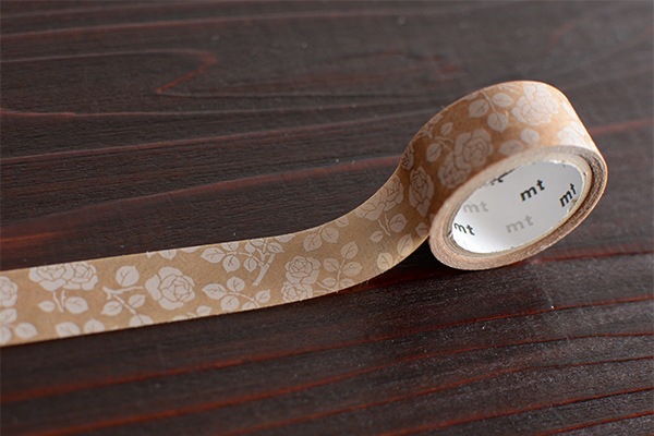 mt のマステ  fab wax-pepar花柄　サイズ：幅15mm×3m