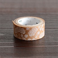 mt のマステ  fab wax-pepar花柄　サイズ：幅15mm×3m