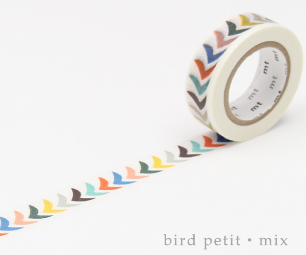 ミナ・ペルホネン(bird petit・mix) サイズ:幅15mm×長さ10m