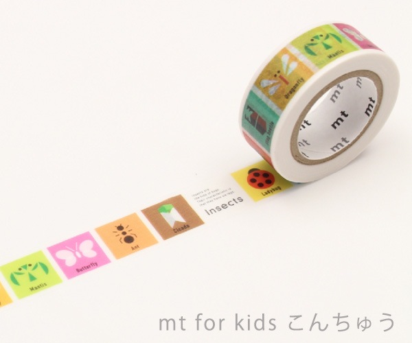 マスキングテープ mt for kids こんちゅう　サイズ：幅15mm× 長さ7m