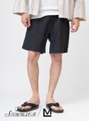 DER SAMMLER×MOONLOID/INDIGO LINEN SUMI COATING SHORT|別注 リネン ショートパンツ|M|ブランドリスト