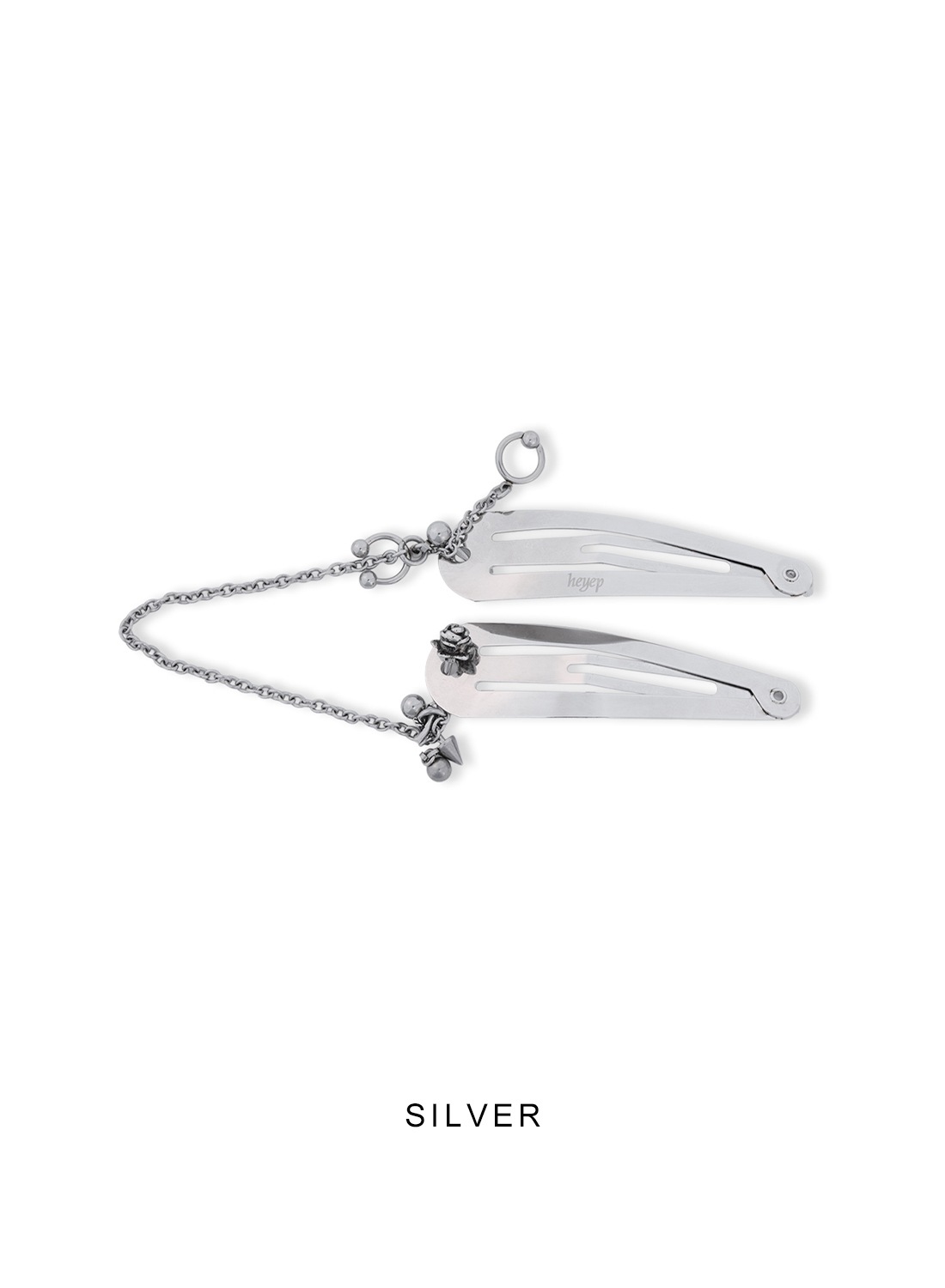 heyep(ヘイップ)/Rose & Mini Piercing Hair Clips - 2 Piece Set