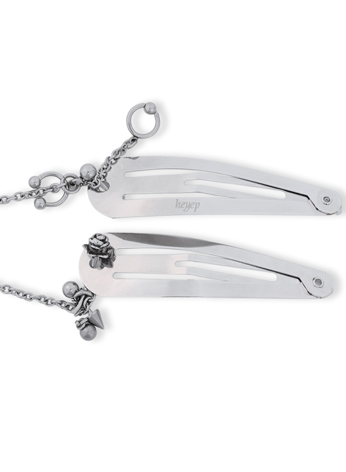 heyep(ヘイップ)/Rose & Mini Piercing Hair Clips - 2 Piece Set