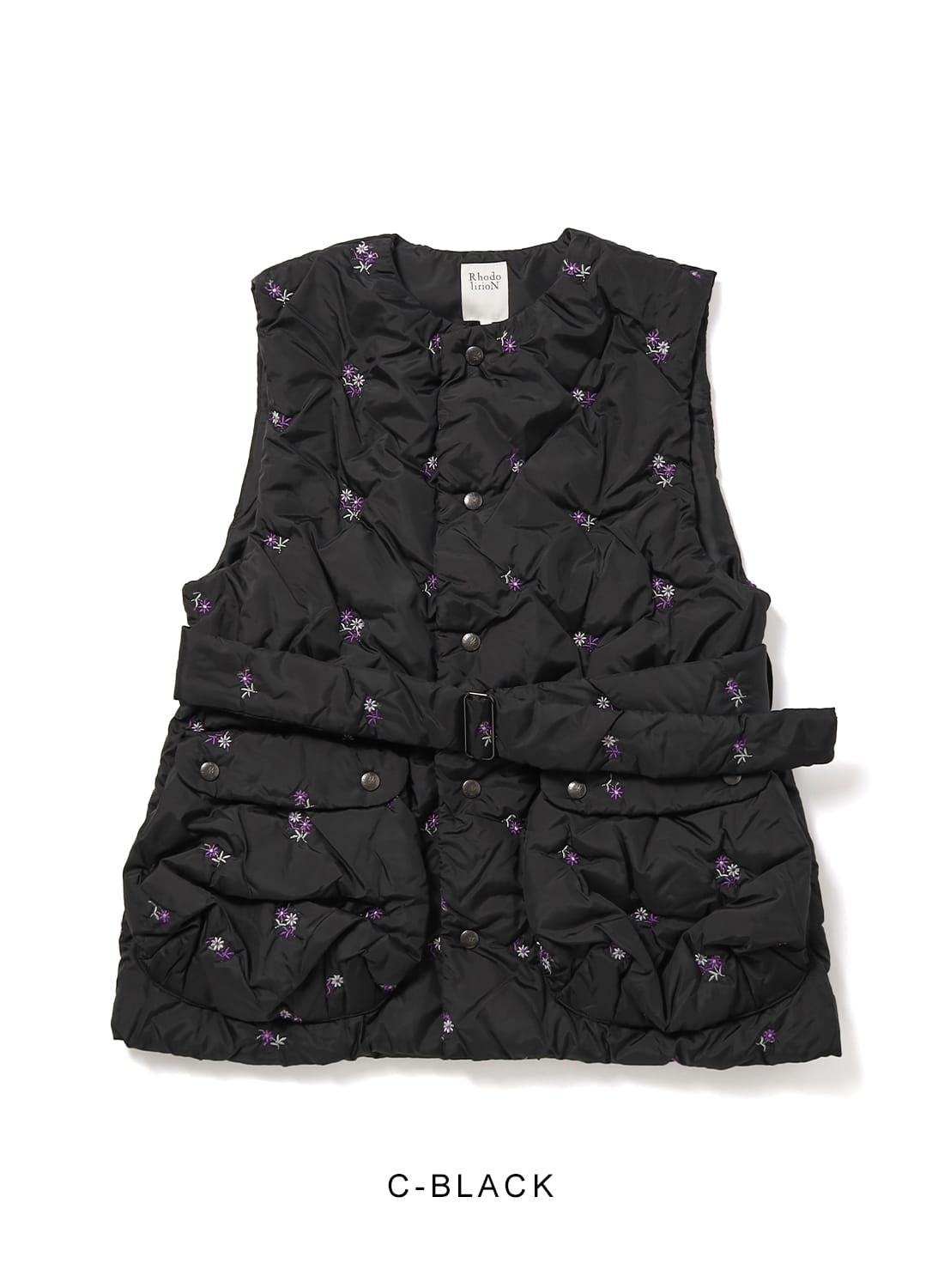 RHODOLIRION ダウンベスト RHODOLIRION(ロドリリオン)/Padded Vest - Original Floral Pattern