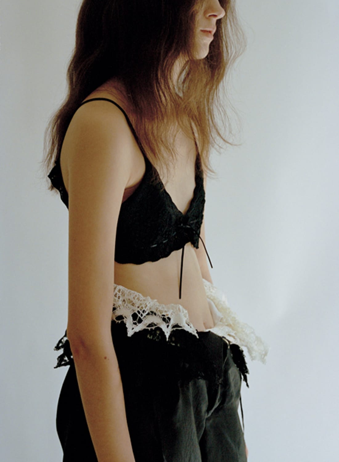 EUCHRONIA ユークロニア ブラック ビスチェ EUCHRONIA（ユークロニア）Silk lace bustier（シルク レース ビスチェ