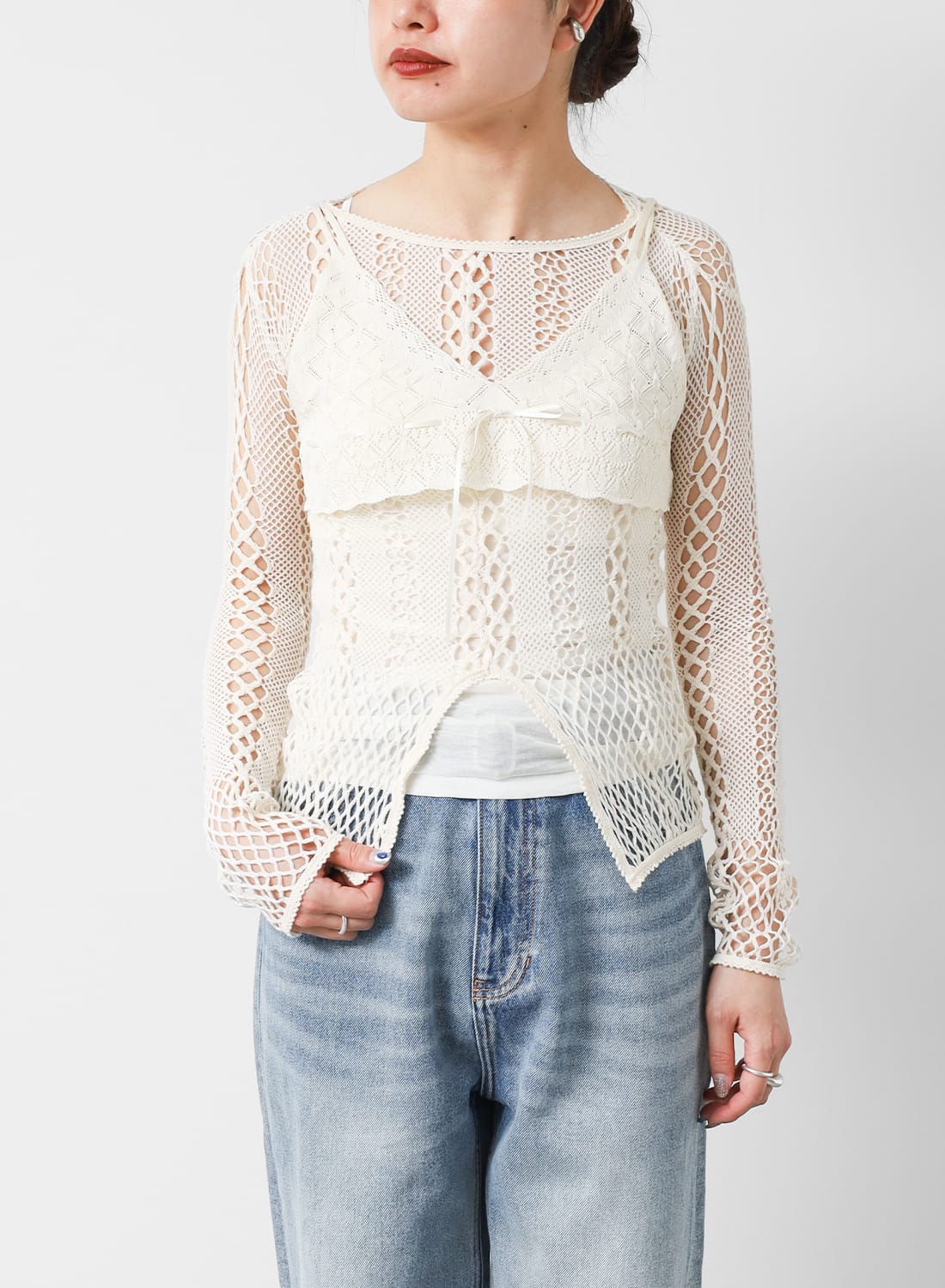 EUCHRONIA（ユークロニア）Silk lace bustier（シルク レース ビスチェ