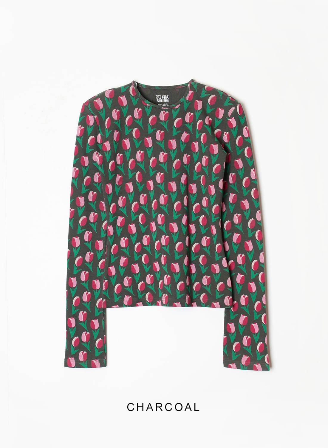 HOLIDAY（ホリデイ）SUPER RIB PADDED SHOULDER CREW-NECK L/S TOPS